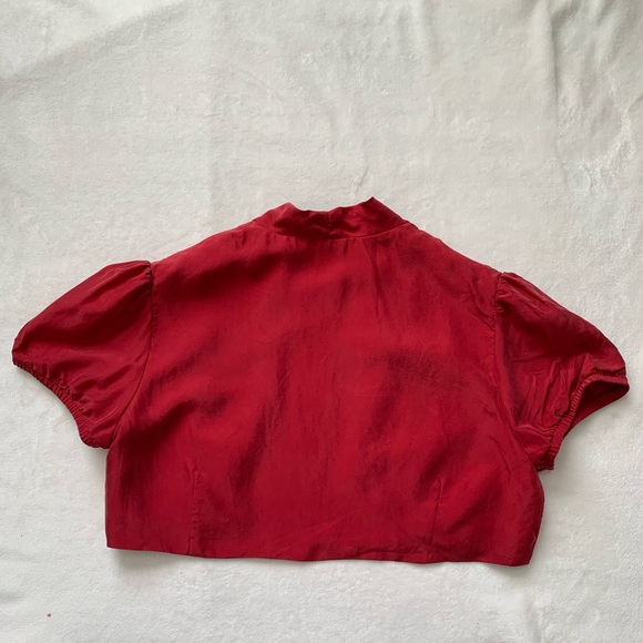 Seven7 - 100% Silk Red Cropped Shawl - Picture 2 of 8